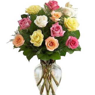 15 multi-colored roses | Flower Delivery Kurgan