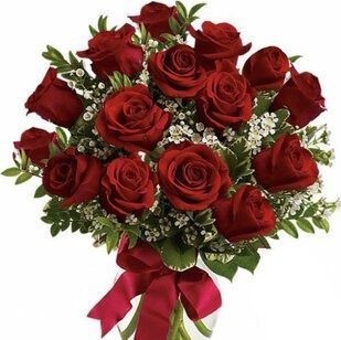 15 red roses with greenery | Flower Delivery Kurgan